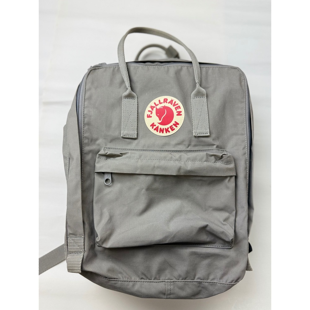 Grey Fjällräven Kånken Classic Backpack Arctic Fox logo patch